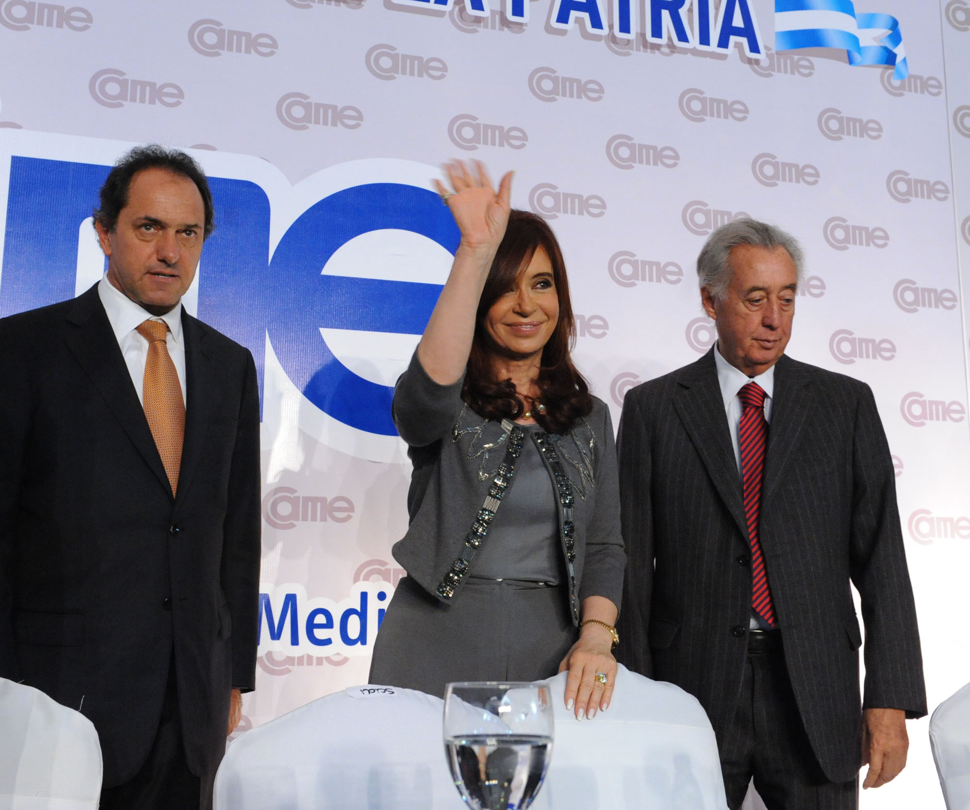 Scioli, Cristina Fernández y Osvaldo Cornide