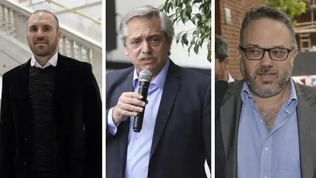 Martin Guzman Alberto Fernandez y Matias Kulfas