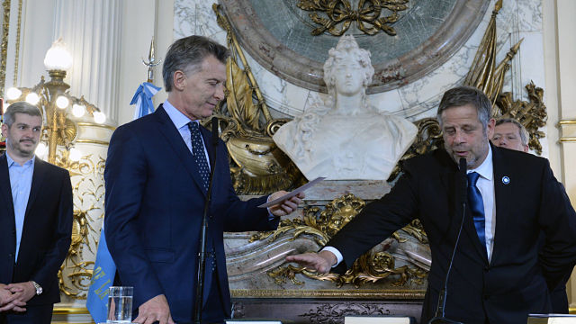 Mauricio Macri y Adolfo Rubinstein Jura en Casa Rosada